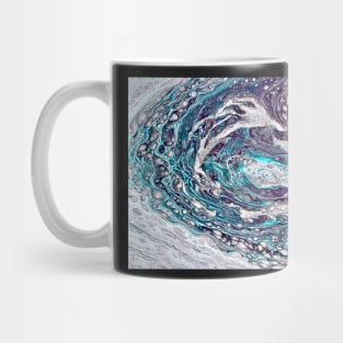 Fluid Art "Teal & Gray Galaxy" Mug